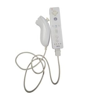Nintendo Wii Remote RVL-003 and Nunchuk RVL-004 Controller Set White